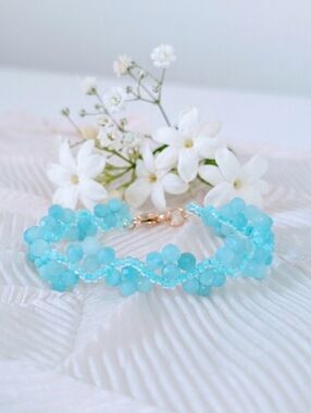 Amazonite/Czech Glass Seed Beaded Bracelet